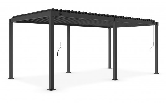 Pergola grafitowa z zamykanym dachem lamelowym 3x6 m GARDA Bizzotto