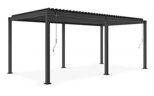 Pergola grafitowa z zamykanym dachem lamelowym 3x6 m GARDA Bizzotto