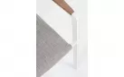 Białe meble ogrodowe aluminiowe stołowe OTAVIO 180 cm krzesła Jalisco z szarym obiciem stól biały
