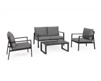 Lekkie meble ogrodowe aluminiowe grafitowe HILDE bizzotto