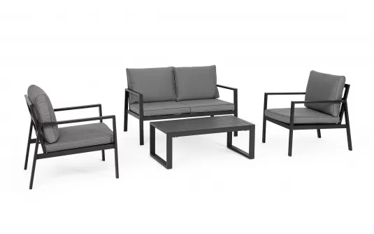 Lekkie meble ogrodowe aluminiowe grafitowe HILDE bizzotto Lekkie meble ogrodowe aluminiowe grafitowe HILDE bizzotto