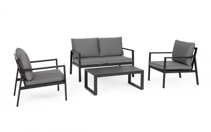 Lekkie meble ogrodowe aluminiowe grafitowe HILDE bizzotto