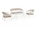 Białe Meble kawowe ogrodowe o lekkiej konstrukcji JANDIA 
