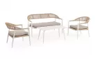 Białe Meble kawowe ogrodowe o lekkiej konstrukcji JANDIA 