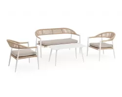 Białe Meble kawowe ogrodowe o lekkiej konstrukcji JANDIA 