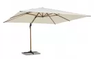 Parasol obrotowy z nogą boczną aluminiowy powłoka drewno / poszycie beż 4x4 ORION bizzotto