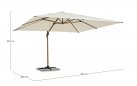 Parasol obrotowy z nogą boczną aluminiowy powłoka drewno / poszycie beż 4x4 ORION bizzotto