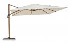 Parasol obrotowy z nogą boczną aluminiowy powłoka drewno / poszycie beż 4x4 ORION bizzotto