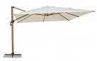 Parasol obrotowy z nogą boczną aluminiowy powłoka drewno / poszycie beż 4x4 ORION bizzotto