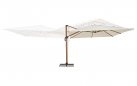 Parasol obrotowy z nogą boczną aluminiowy powłoka drewno / poszycie beż 4x4 ORION bizzotto