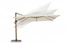 Parasol obrotowy z nogą boczną aluminiowy powłoka drewno / poszycie beż 4x4 ORION bizzotto