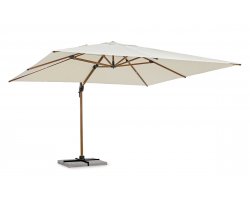 Parasol obrotowy z nogą boczną aluminiowy powłoka drewno / poszycie beż 4x4 ORION bizzotto