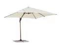 Parasol obrotowy z nogą boczną alu powłoka wzór drewna / poszycie beż 3x3 ORION bizzotto