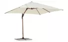 Parasol obrotowy z nogą boczną alu powłoka wzór drewna / poszycie beż 3x3 ORION bizzotto