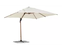 Parasol obrotowy z nogą boczną alu powłoka wzór drewna / poszycie beż 3x3 ORION bizzotto