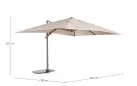 Beżowy parasol z nogą boczną pochylany w 2 osiach SARAGOZZA bizzotto