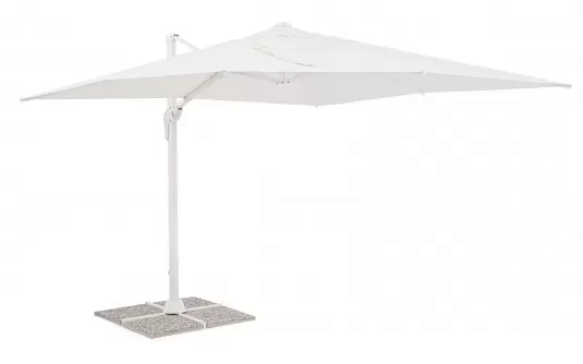 Biały parasol z nogą boczną 3x3 m VEGA bizzotto noga biała