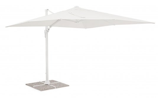 Biały parasol z nogą boczną 3x3 m VEGA bizzotto noga biała