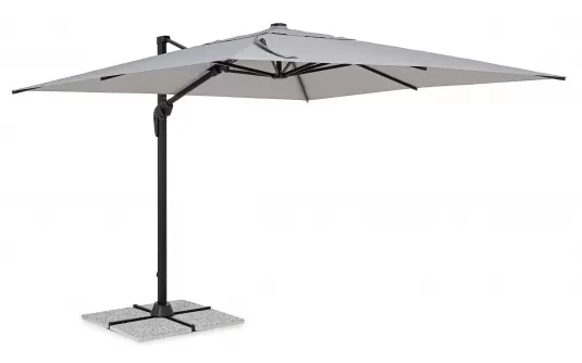 Jasnoszary parasol z nogą boczną 3x4 m VEGA bizzotto noga antracyt