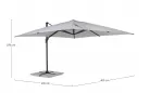 Parasol obrotowy aluminiowy antracyt poszycie jasnoszare INES 4x4 bizzotto