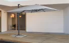 Parasol obrotowy aluminiowy antracyt poszycie jasnoszare INES 4x4 bizzotto