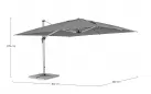 Parasol obrotowy aluminiowy noga anodowana poszycie szare INES 4x4 bizzotto