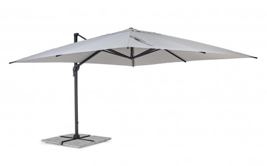 Parasol obrotowy aluminiowy antracyt poszycie jasnoszare INES 4x4 bizzotto