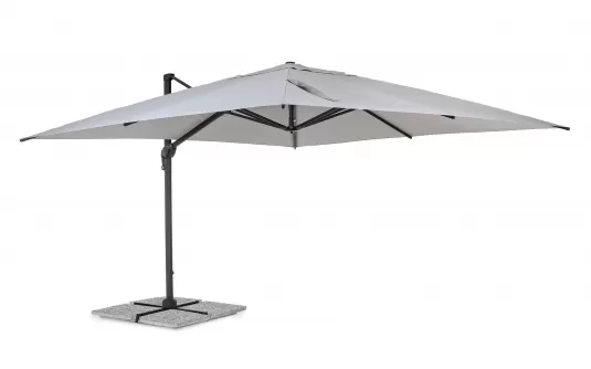 Parasol obrotowy aluminiowy antracyt poszycie jasnoszare INES 4x4 bizzotto