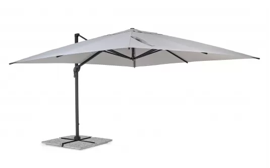 Parasol obrotowy aluminiowy antracyt poszycie jasnoszare INES 4x4 bizzotto