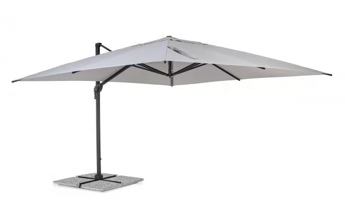 Parasol obrotowy aluminiowy antracyt poszycie jasnoszare INES 4x4 bizzotto