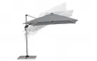 Parasol obrotowy z oświetleniem LED noga boczna aluminium anodowane poszycie szare INES 3x3 