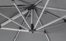 Parasol obrotowy z oświetleniem LED noga boczna aluminium anodowane poszycie szare INES 3x3 