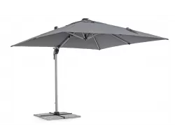 Parasol obrotowy z oświetleniem LED noga boczna aluminium anodowane poszycie szare INES 3x3 