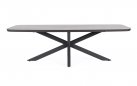 Duży grafitowy aluminiowy stół na taras ISACCO 240 z blatem kamiennym z zaokrąglonymi nogami