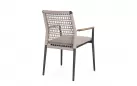 Nowoczesne krzesło do jadalni na tarasie MADDOX Bizzotto nogi antracyt / lina szarobeowa