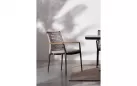 Nowoczesne krzesło do jadalni na tarasie MADDOX Bizzotto nogi antracyt / lina szarobeowa