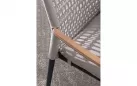 Nowoczesne krzesło do jadalni na tarasie MADDOX Bizzotto nogi antracyt / lina szarobeowa