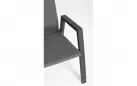 Wysokie krzesło stołowe na taras grafitowe ETHAN obicie tapicerka i pochylane siedzisko