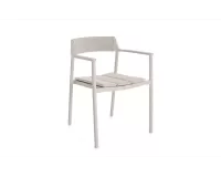 Beżowe aluminiowe krzesło obiadowe na taras ROPERY Bizzotto