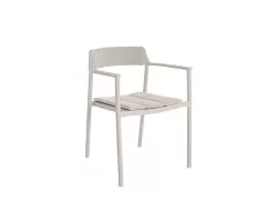 Beżowe aluminiowe krzesło obiadowe na taras ROPERY Bizzotto