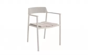 Beżowe aluminiowe krzesło obiadowe na taras ROPERY Bizzotto
