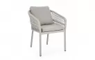 Krzesło stołowe na taras beżowe aluminium szarobeżowa lina GALDANA bizzotto 
