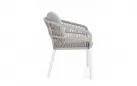 Krzesło stołowe na taras białe aluminium szarobeżowa lina GALDANA bizzotto 