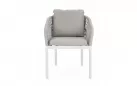 Krzesło stołowe na taras białe aluminium szarobeżowa lina GALDANA bizzotto 