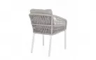 Krzesło stołowe na taras białe aluminium szarobeżowa lina GALDANA bizzotto 