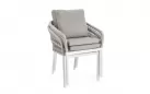 Krzesło stołowe na taras białe aluminium szarobeżowa lina GALDANA bizzotto 