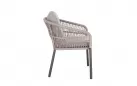 Krzesło stołowe na taras grafitowe aluminium szarobeżowa lina GALDANA bizzotto 
