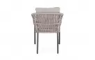Krzesło stołowe na taras grafitowe aluminium szarobeżowa lina GALDANA bizzotto 