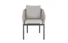 Krzesło stołowe na taras grafitowe aluminium szarobeżowa lina GALDANA bizzotto 