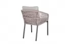 Krzesło stołowe na taras grafitowe aluminium szarobeżowa lina GALDANA bizzotto 